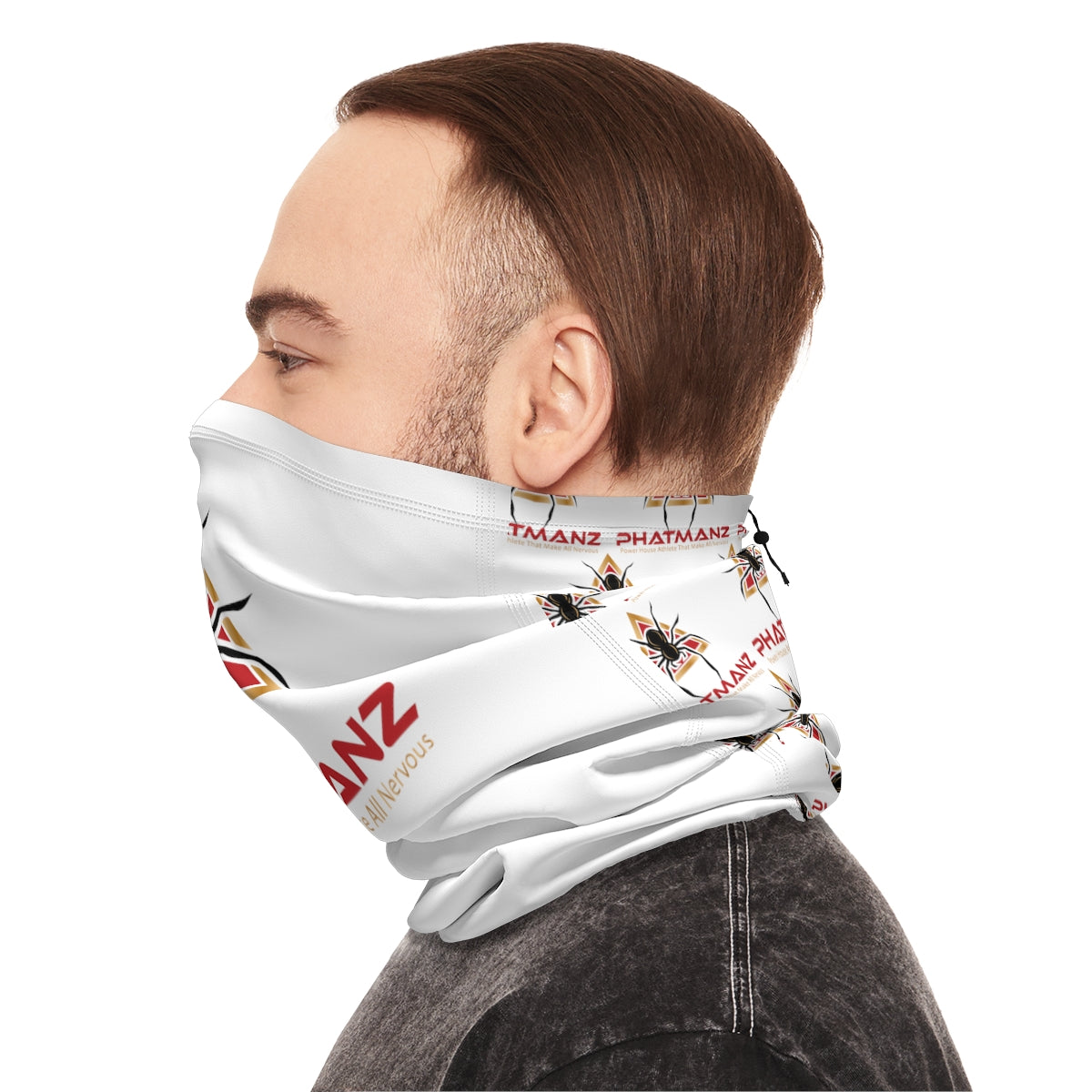 PHATMANZ Winter Neck Gaiter With Drawstring (White)