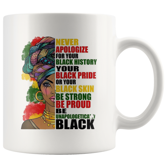 Never Apologize For Your Black History Mug