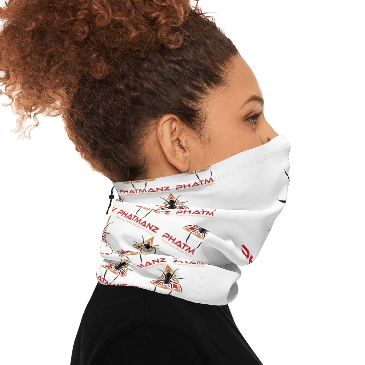 PHATMANZ Winter Neck Gaiter With Drawstring (White)