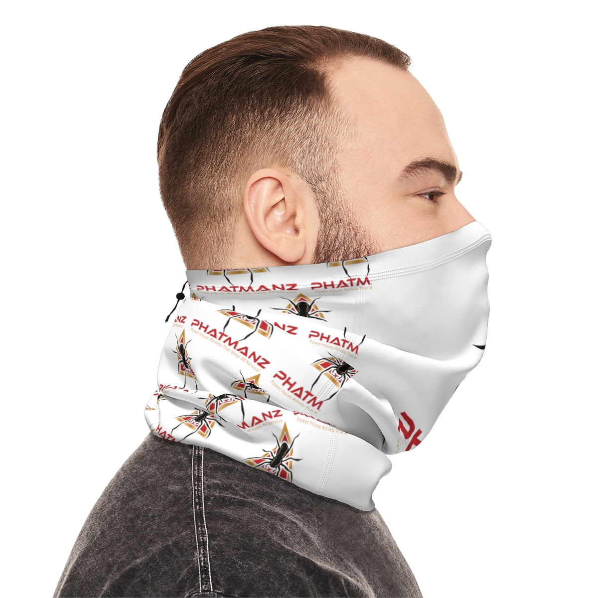 PHATMANZ Winter Neck Gaiter With Drawstring (White)