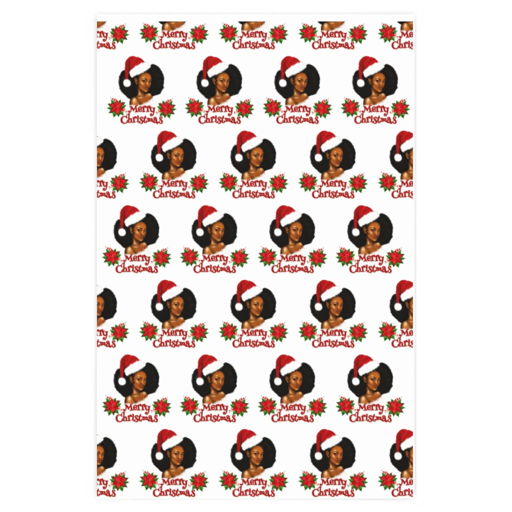 Mrs Claus Afro Girl Wrapping Paper