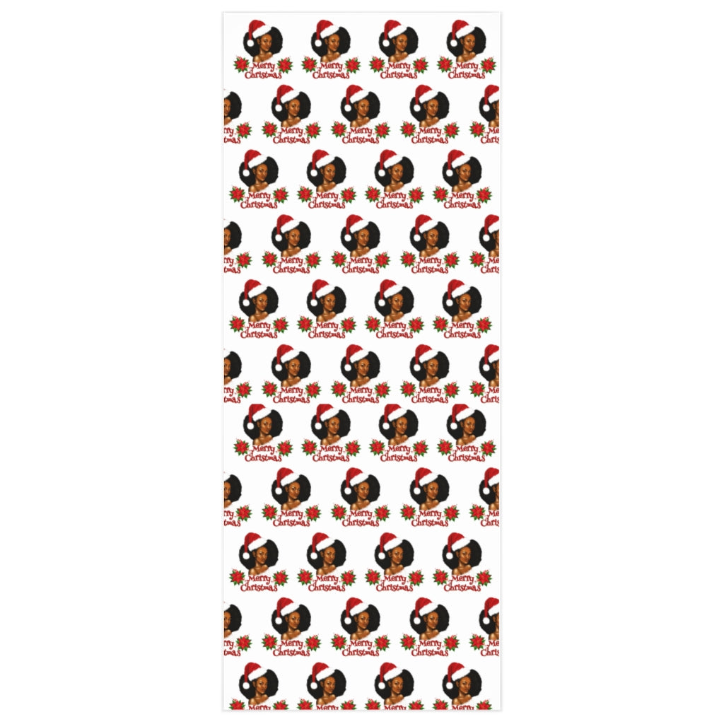 Mrs Claus Afro Girl Wrapping Paper