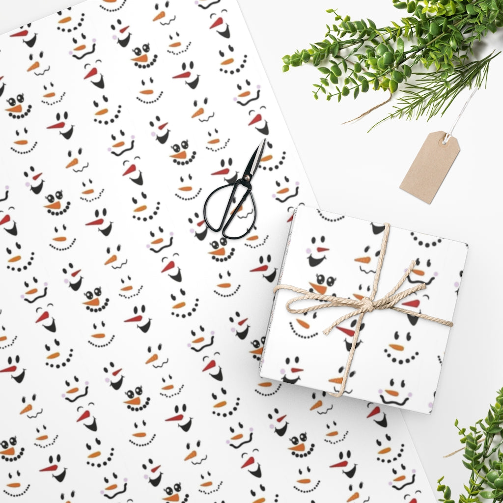 Snowman Faces Wrapping Paper