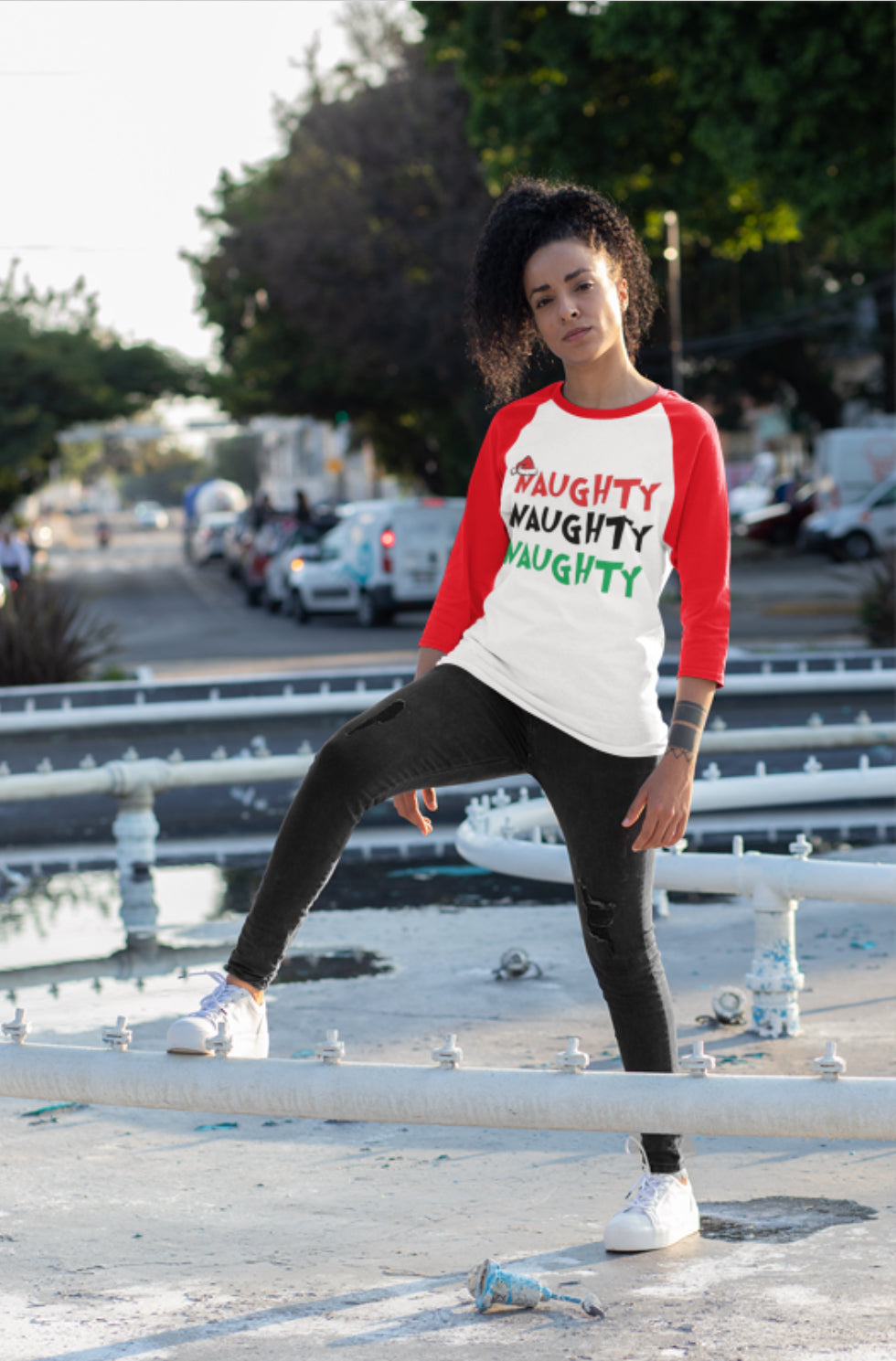 Naughty, Naughty, Naughty, Raglan T-Shirts