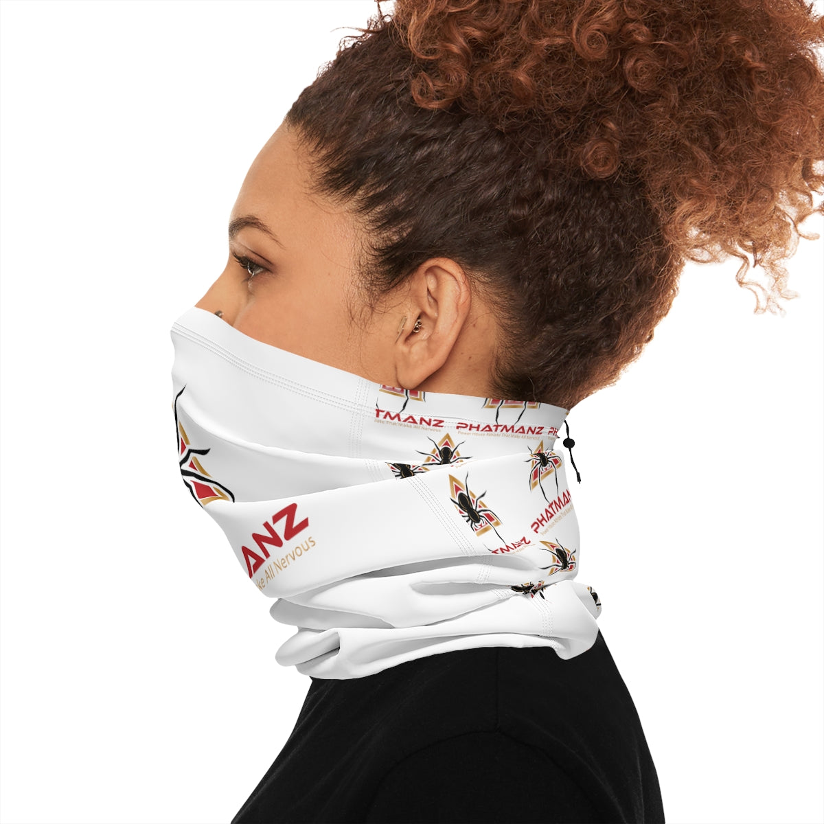 PHATMANZ Winter Neck Gaiter With Drawstring (White)