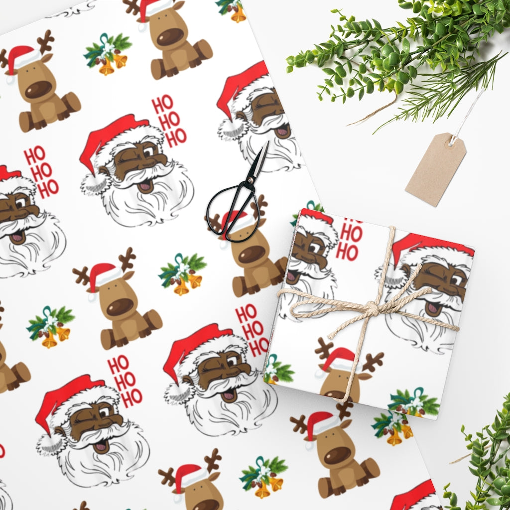 Santa and Reindeer Wrapping Paper