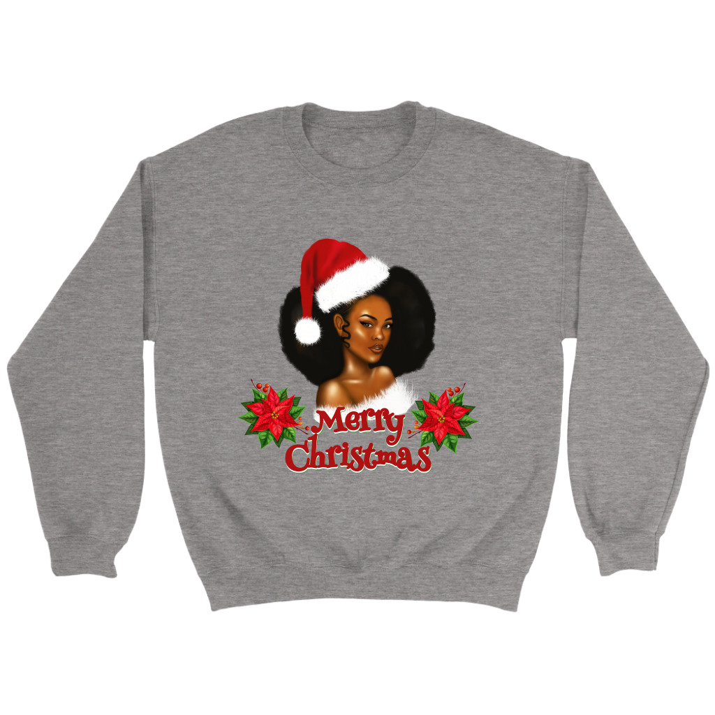 Merry Christmas Mrs Claus Afro Girl Sweatshirt