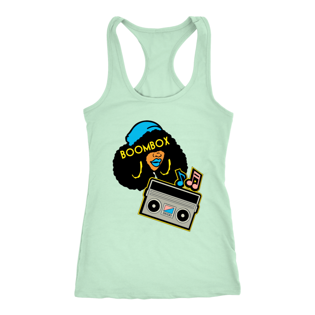 Boombox Girl Tank Blue