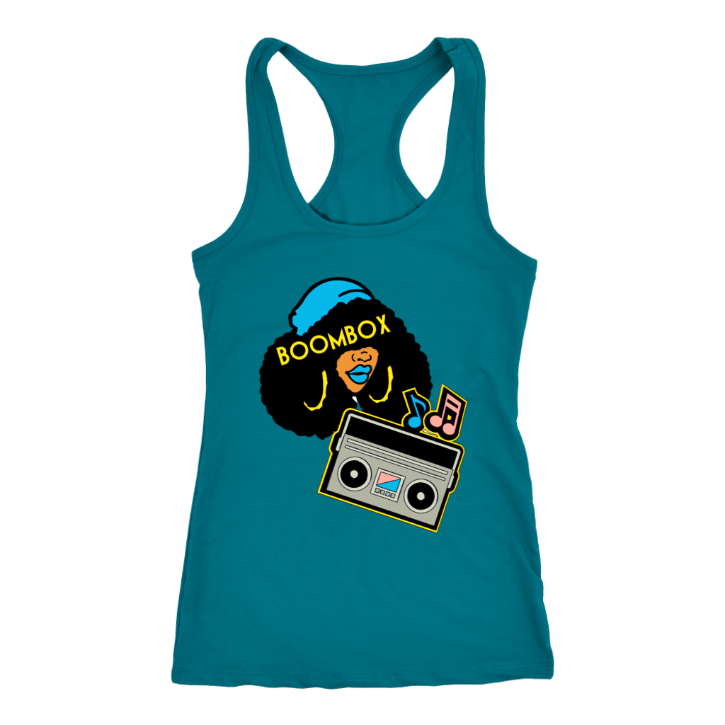 Boombox Girl Tank Blue