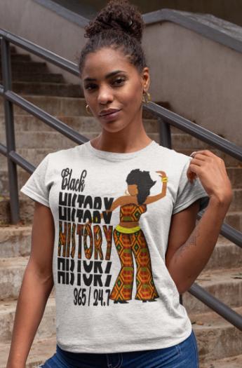 Black History Pattern Woman T-Shirt